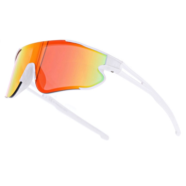 Dziecięce 8-13 lat sportowe okulary przeciwsłoneczne SVMK-20F biały/pomarańcz