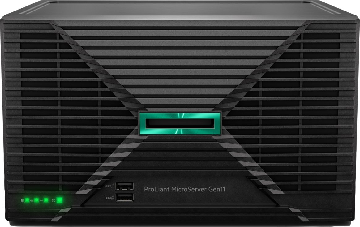 Serwer HP HPE PL MicroServer Gen11 E-2414 2.8/4C 16G VROC 4LFF/4SFF NHP 2xPCIe 4x1G iLo6 1x180W NBD111