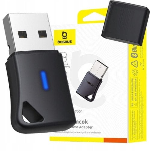 Baseus BA04+ Adapter USB Nadajnik Odbiornik Bluetooth 5.4 do komputera Dongle 20M