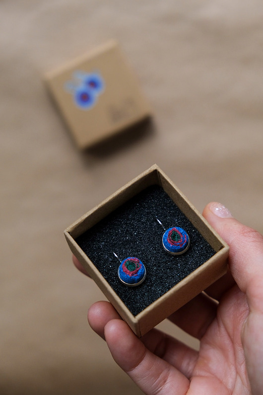 Kolczyki KwiaTulki Polne - Bardzo lekkie leśne kolczyki bawełniane