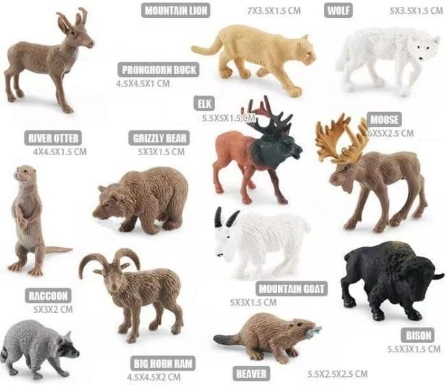 Zestaw dzikich zwierząt ameryki północnej - figurka