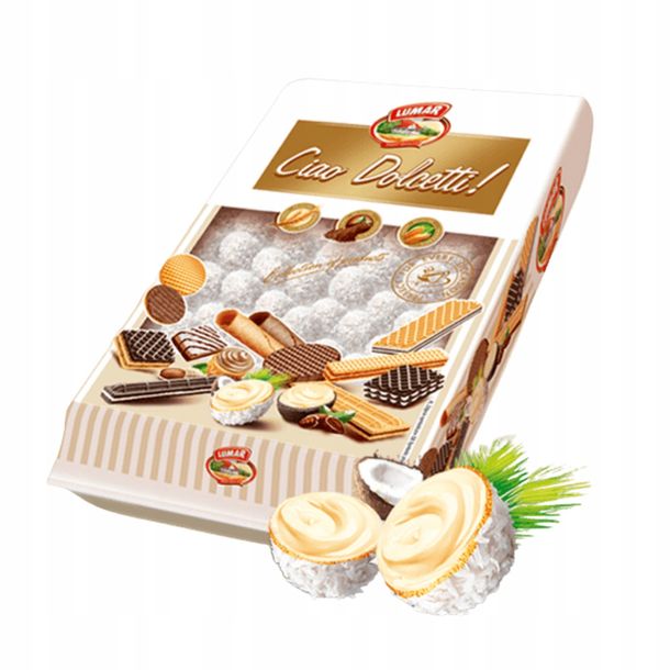Lumar Lumaraki Kokosowe delikatne wafle z aksamitnym nadzieniem 800g