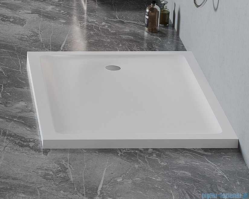 New Trendy Mild Satin Brodzik akrylowy prostokątny 110x70x4,5 cm biały mat B-0651
