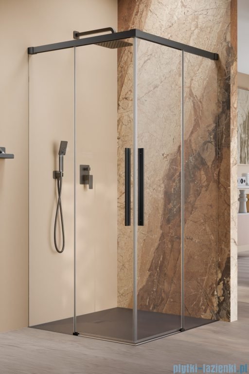 Radaway Idea 8 QL Black Kdd kabina 80x80cm czarny mat/szkło przejrzyste 10590080-54-01L/10590080-54-01R
