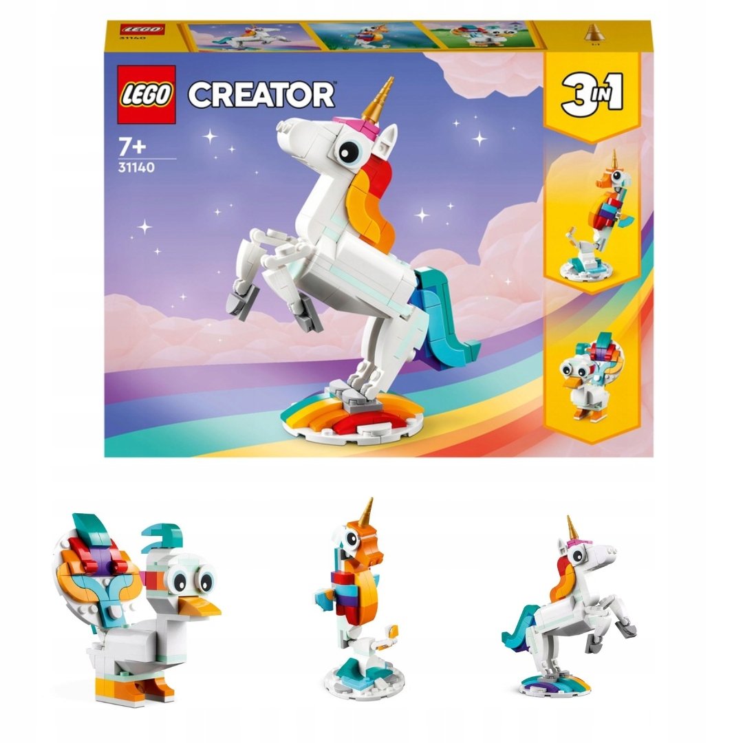 LEGO Creator 3w1 31140 Magiczny jednorożec KLOCKI ZESTAW +eKATALOG