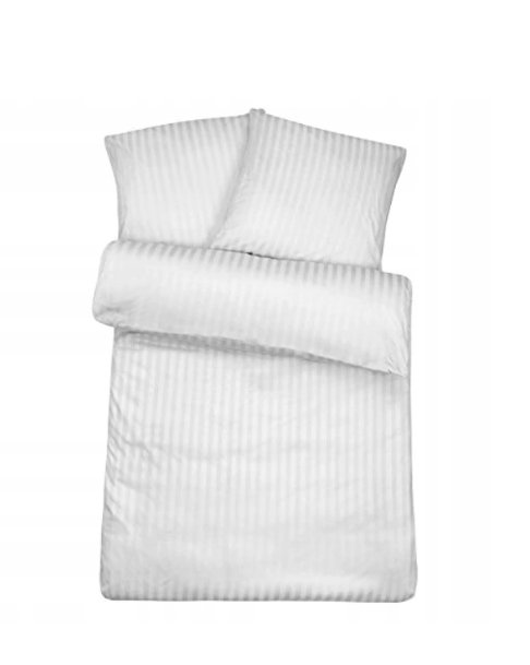 KOMPLET POŚCIELI BAWEŁNA 100% ZAKŁAD PASEK 1 CM 200x200 + 2x50x60