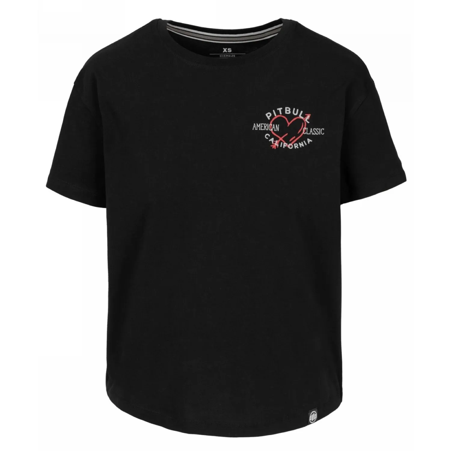 PITBULL KOSZULKA damska Middle Weight 170 Basic Heart Oversize '25 - Czarna  (32)