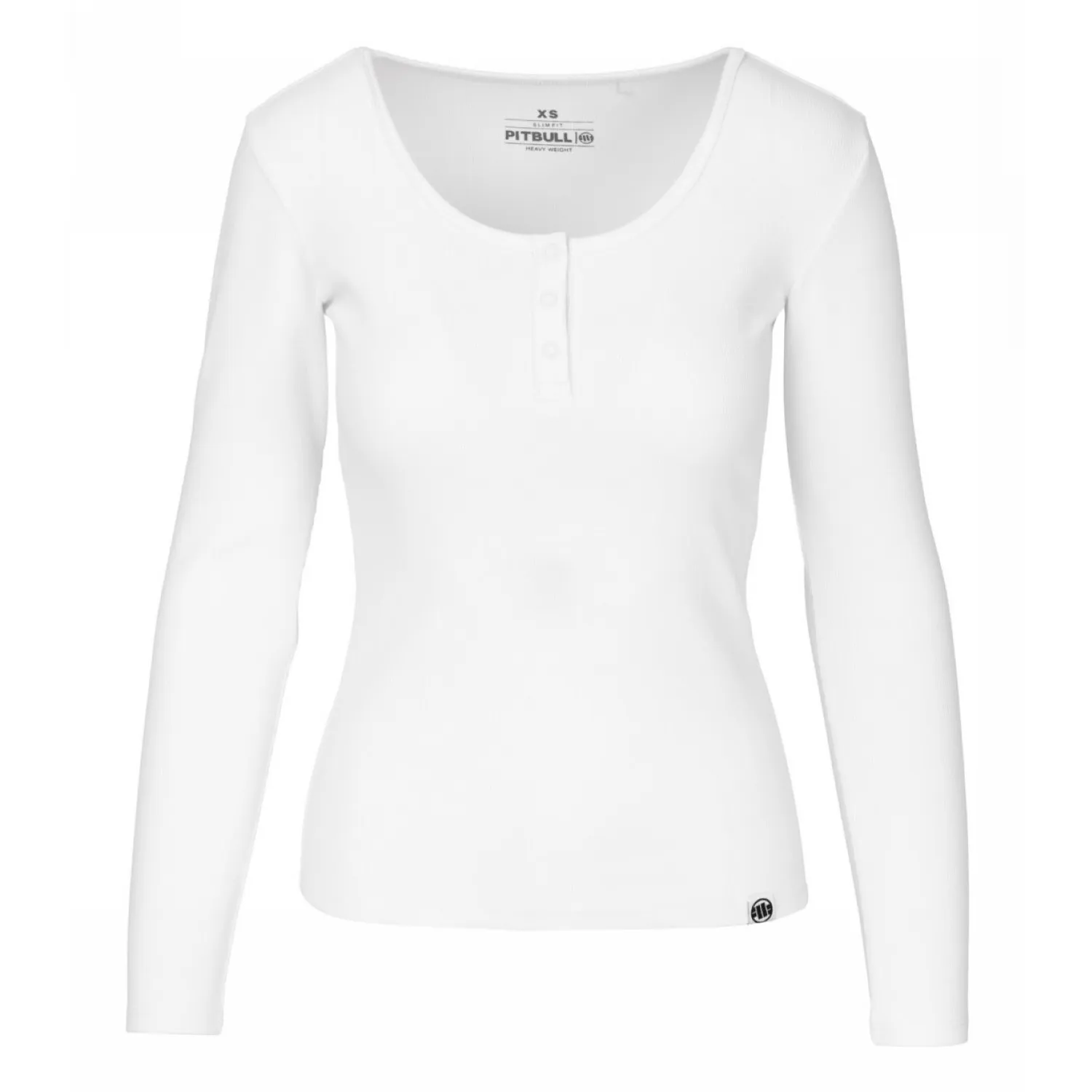 PITBULL KOSZULKA z długim rękawem damska Heavy Weight 300 Rib Longsleeve '25 - Biała  (40)