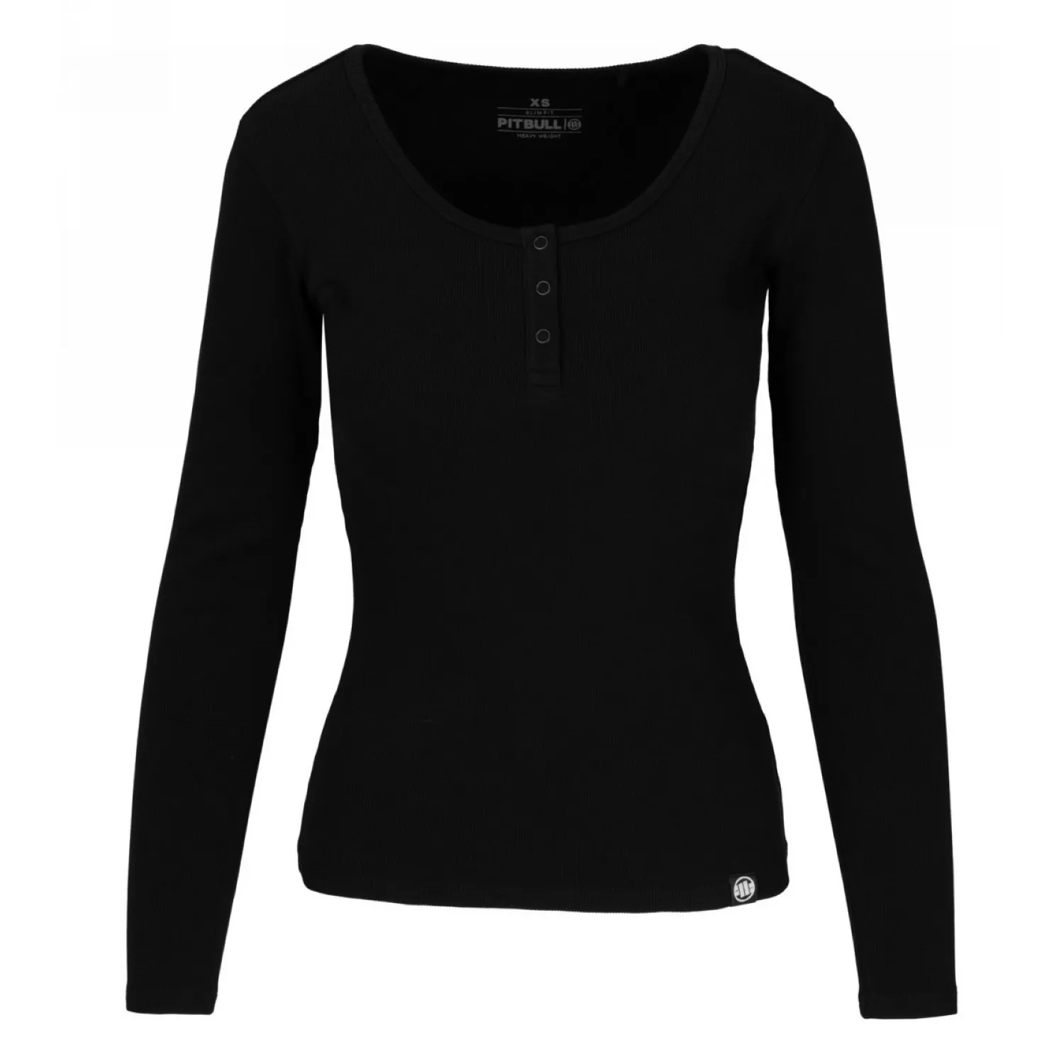 PITBULL KOSZULKA z długim rękawem damska Heavy Weight 300 Rib Longsleeve '25 - Czarna  (34)