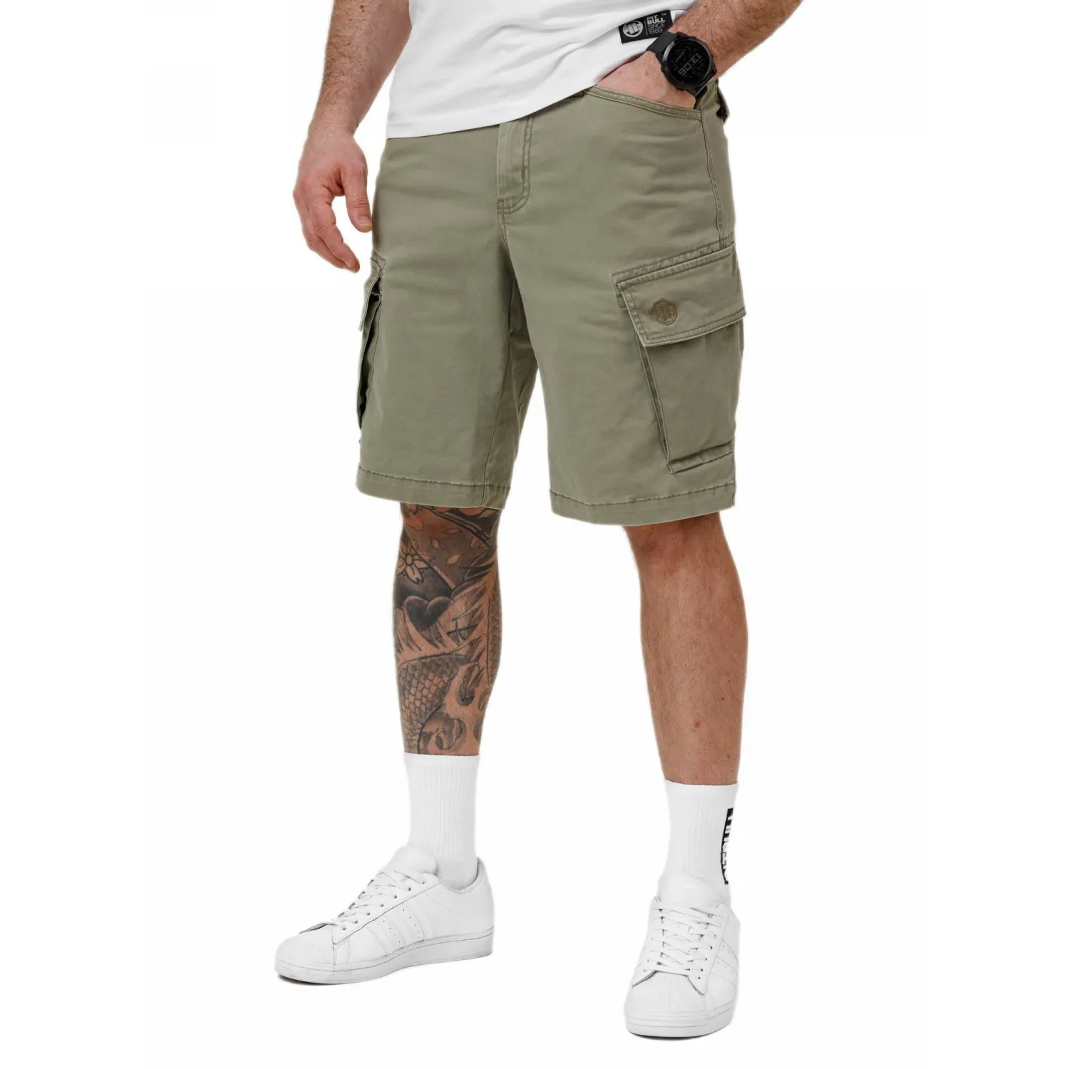 Pitbull Szorty męskie bojówki Scott '25 - Khaki