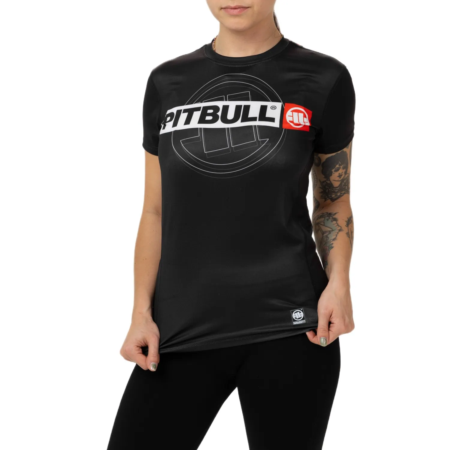 PITBULL KOSZULKA sportowa damska Performance Pro+ Mesh Hilltop Sports '25 - Czarna  (34)