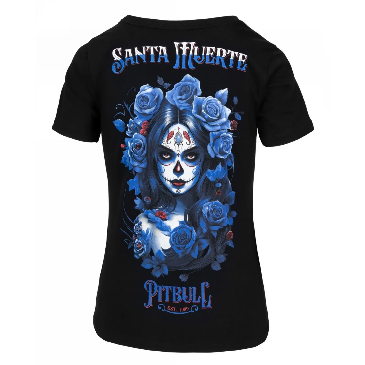 PITBULL KOSZULKA damska 190 Regular Series Santa Muerte Blue '25 - Czarna  (38)