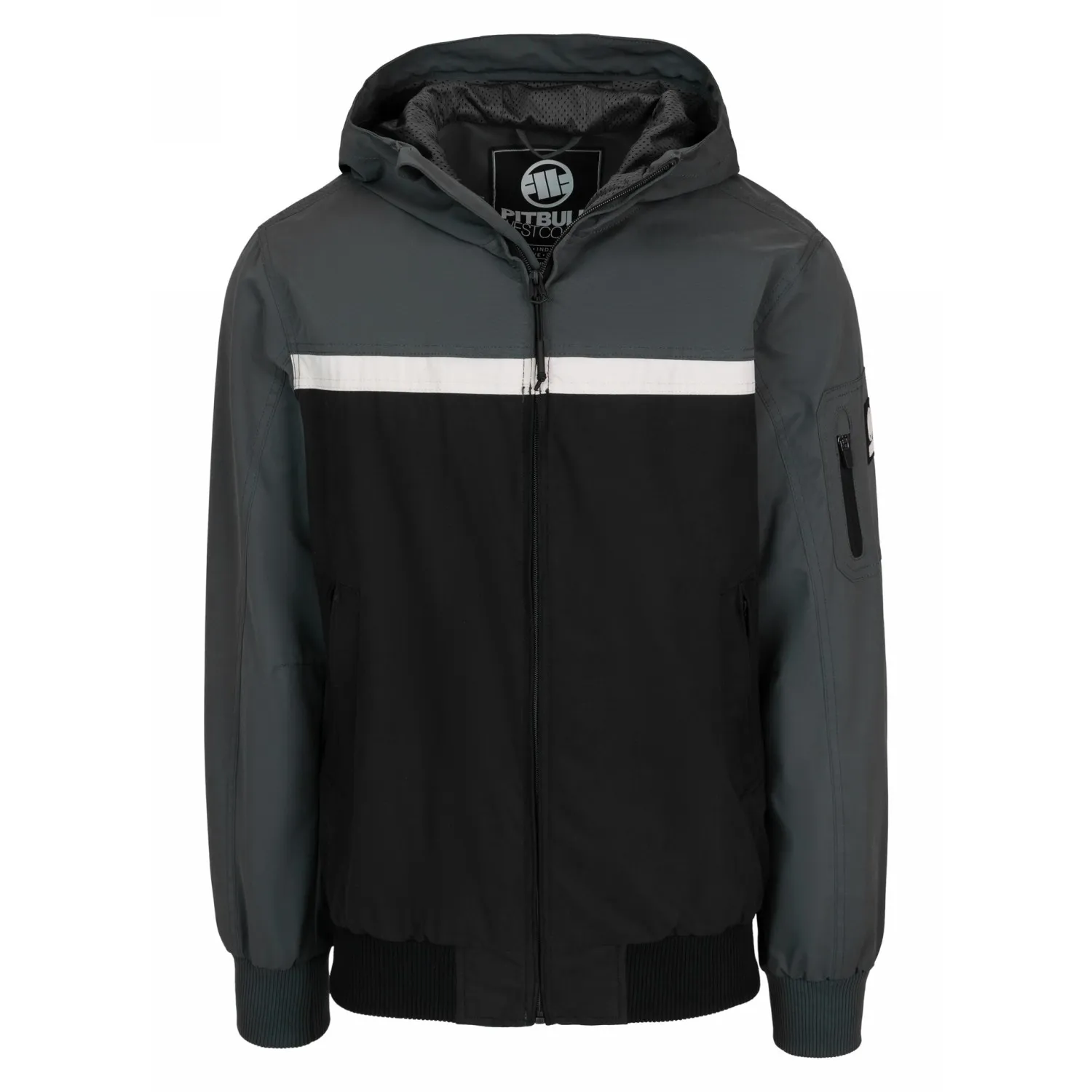 PITBULL KURTKA przejściowa z kapturem 2 Color Longwood '25 - Czarny / Grey Green