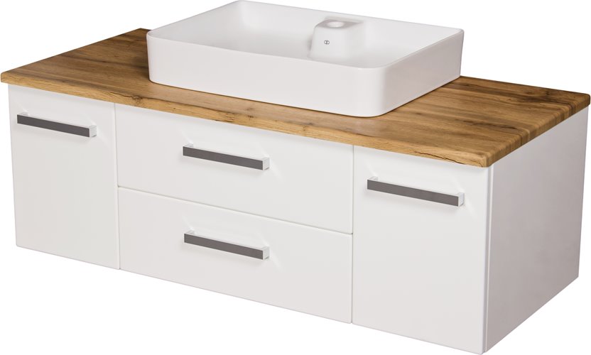 Szafka wisząca z umywalką nablatową 120 cm seria Fokus B