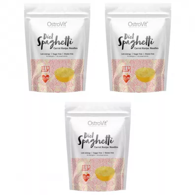 OstroVit Diet Spaghetti makaron konjac z karotenem Zestaw 3 x 400 g