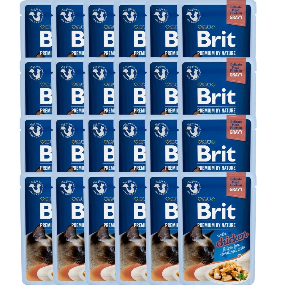 BRIT Premium By Nature Fillets in Gravy for Sterilized cats z kurczakiem 24x85g