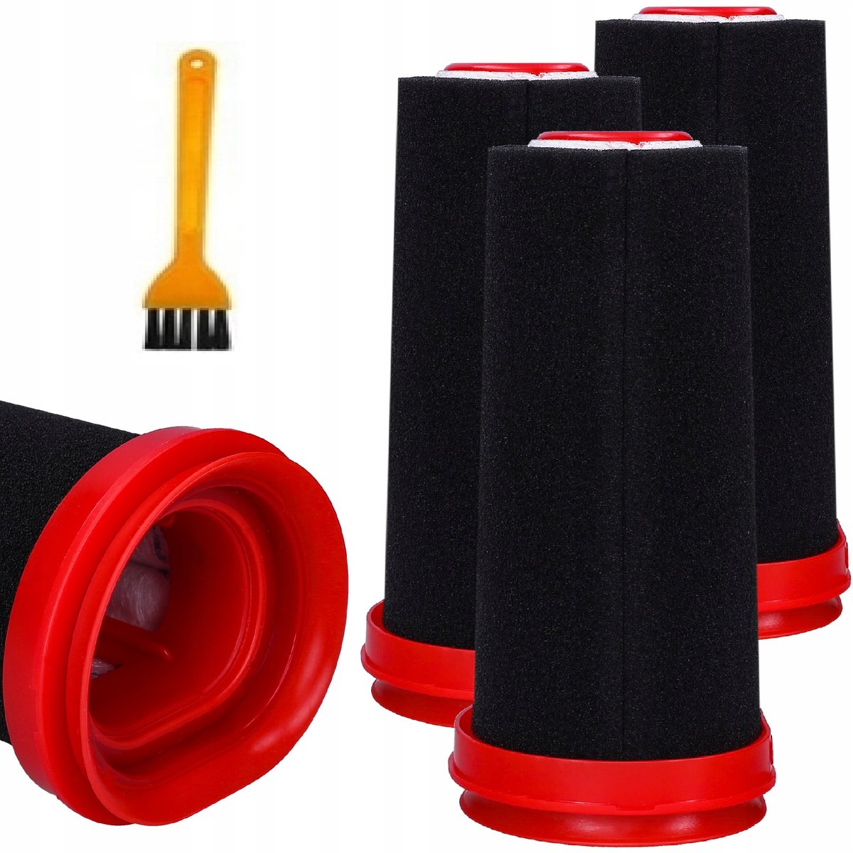 3x Filtr zmywalny Filtry do odkurzacza Bosch Seria Serie 4 Flexxo + Pędzel