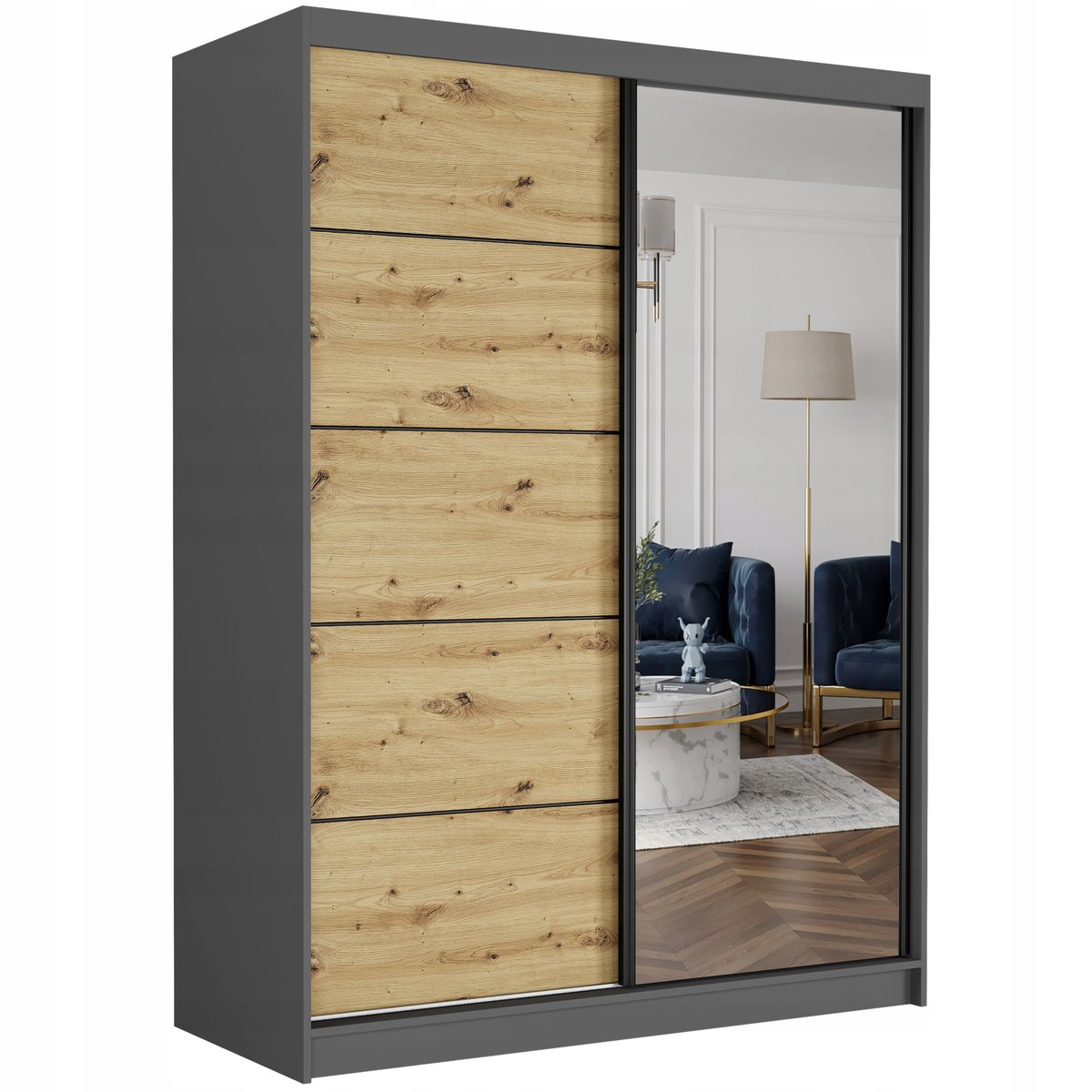 Szafa przesuwna Rivano I 150 cm z lustrem