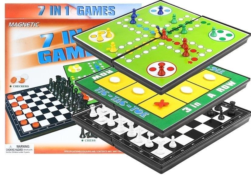 Zestaw gier planszowych 7w1 Ludo Warcaby Leantoys - gra