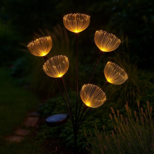 Kwiatek lampa solarna ogrodowa wbijana H75 LED