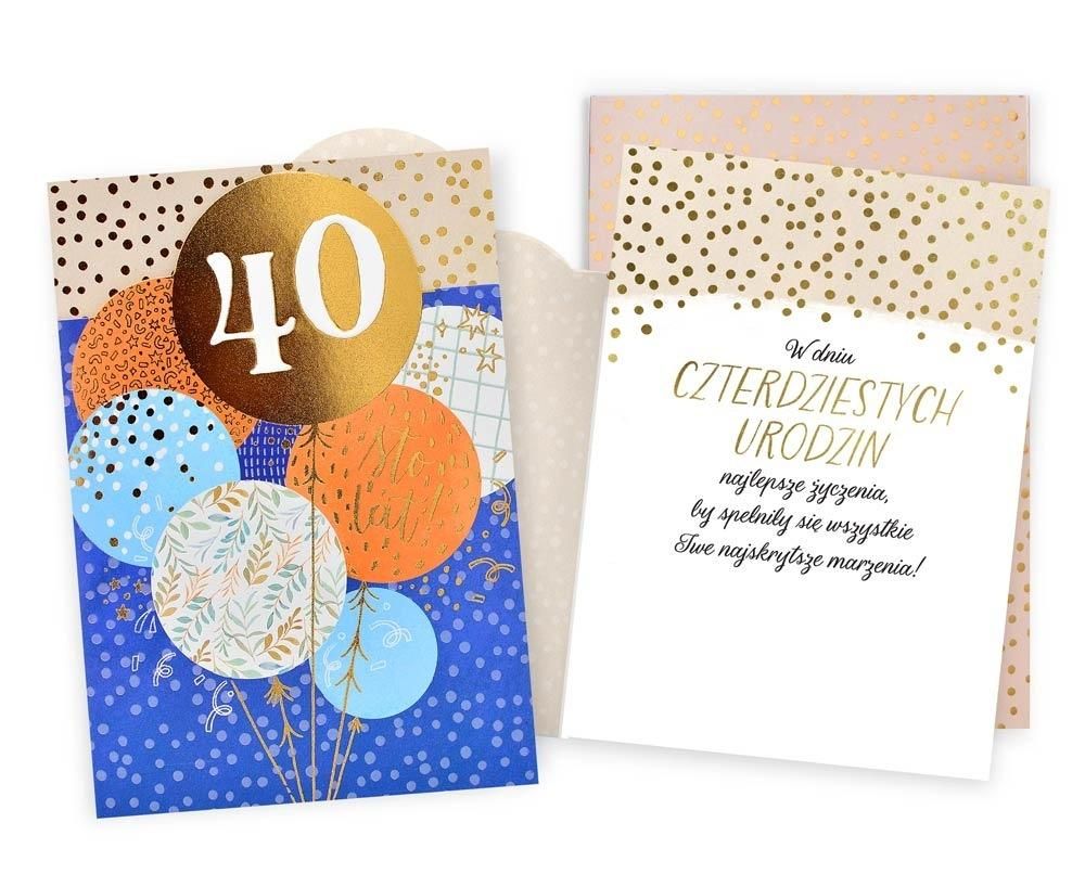 Kukartka Karnet DK-1252 Urodziny 40 cyfry, balony - artykuł papierniczy