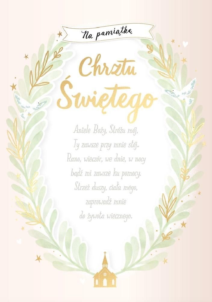 Kukartka Karnet DK-1300 Chrzest wieniec, kościół - artykuł papierniczy