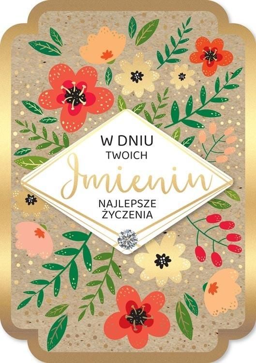 Kukartka Karnet DK-1273 Imieniny kraft - artykuł papierniczy