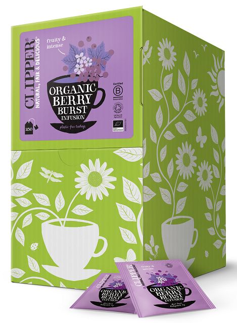 Clipper Herbatka o smaku czarnej porzeczki i maliny 250 x 2,5 g - Żywność