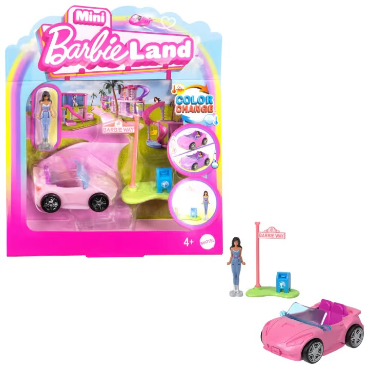 Barbie Mini BarbieLand Kabriolet i minilalka - zabawka