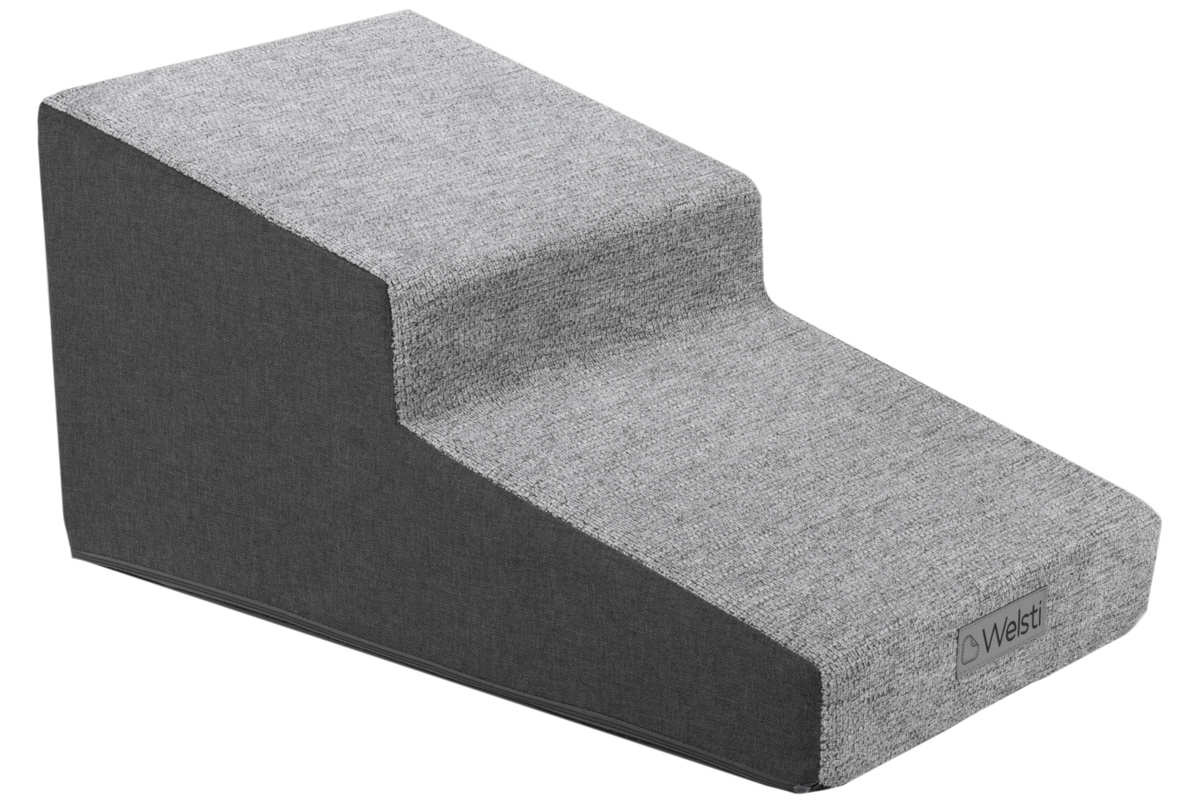 Schody dla psa Welsti 30 cm 2 pochylne stopnie ciemne szare