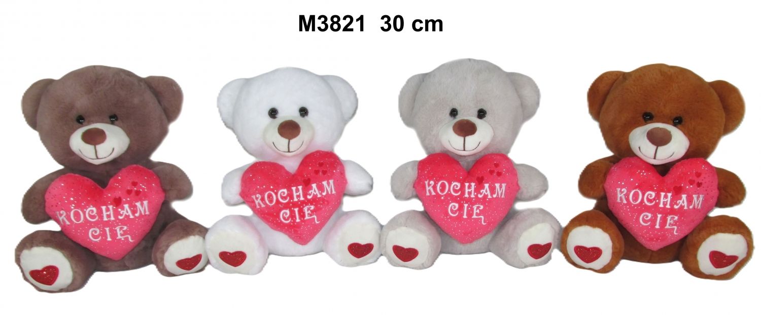 Miś z sercem 30cm Mix