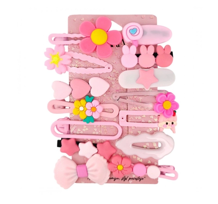 eCarla zestaw spinek do włosów Różowe Kwiaty SP411 14 sztuk