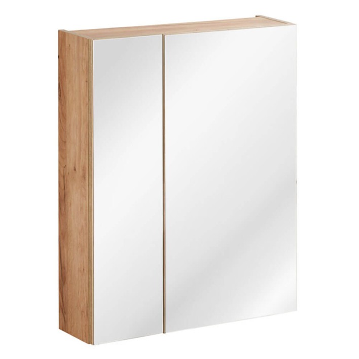 Szafka z Lustrem 60cm 2 Drzwi Kolekcja Capri Oak Dąb Złoty Craft