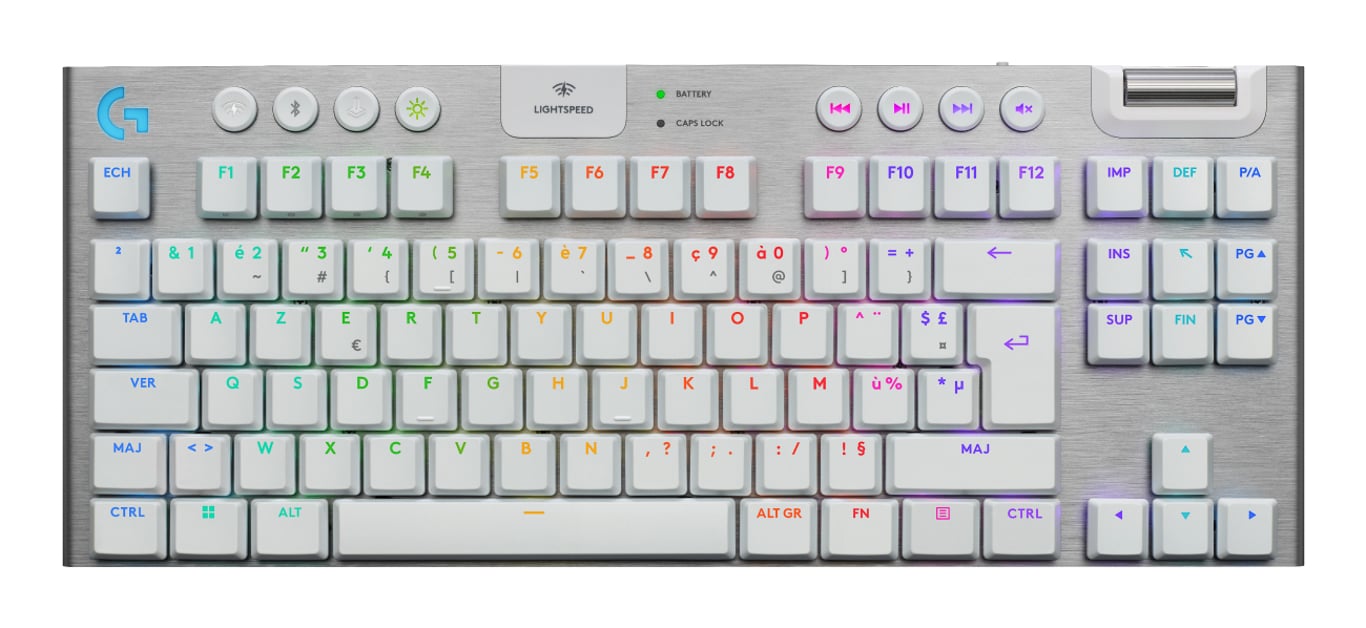 Logitech G G915 X LIGHTSPEED klawiatura Gaming USB + RF Wireless + Bluetooth AZERTY Francuski Biały 920-012734