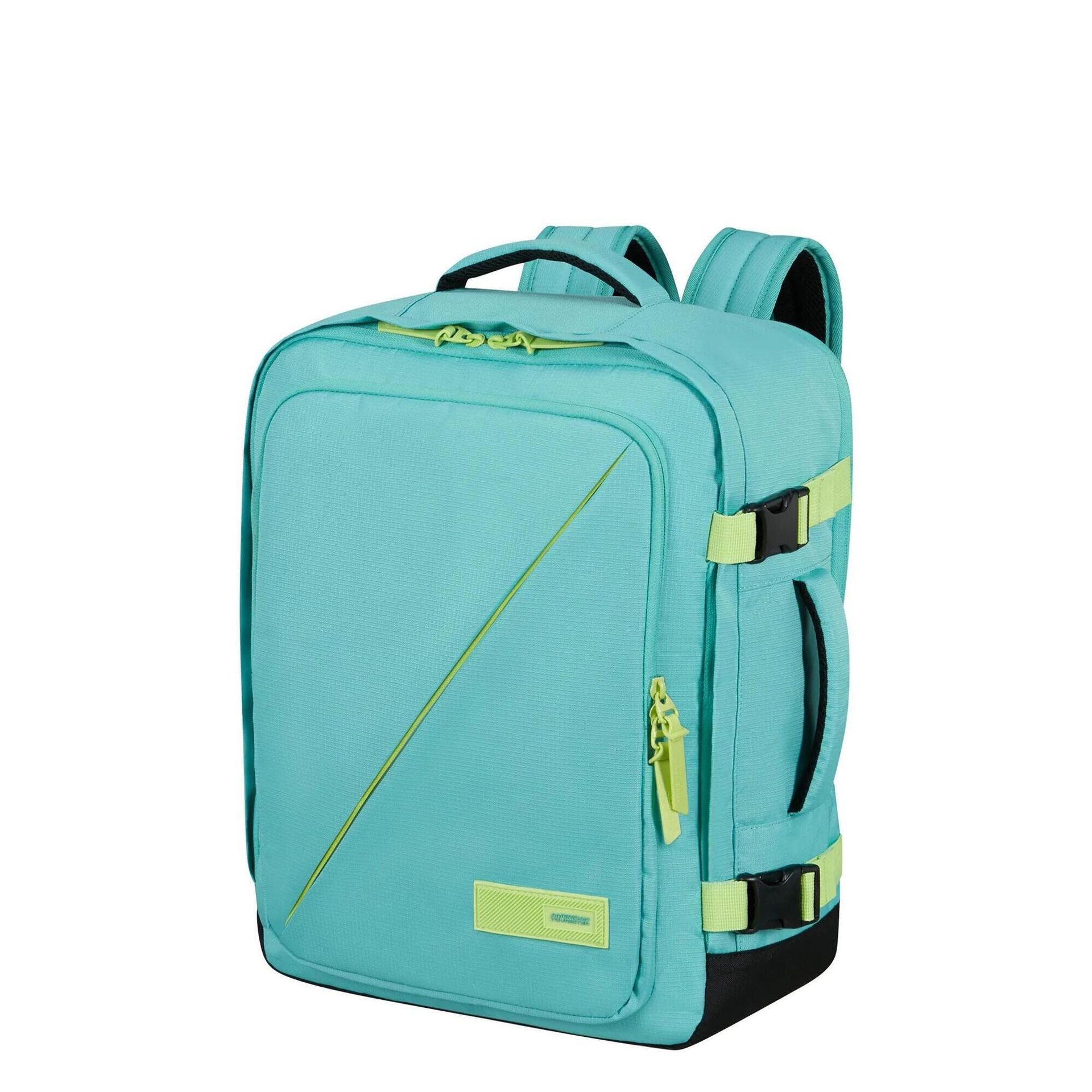 Plecak podręczny American Tourister Take2Cabin MS do Wizz Air - dusty turquoise / lime