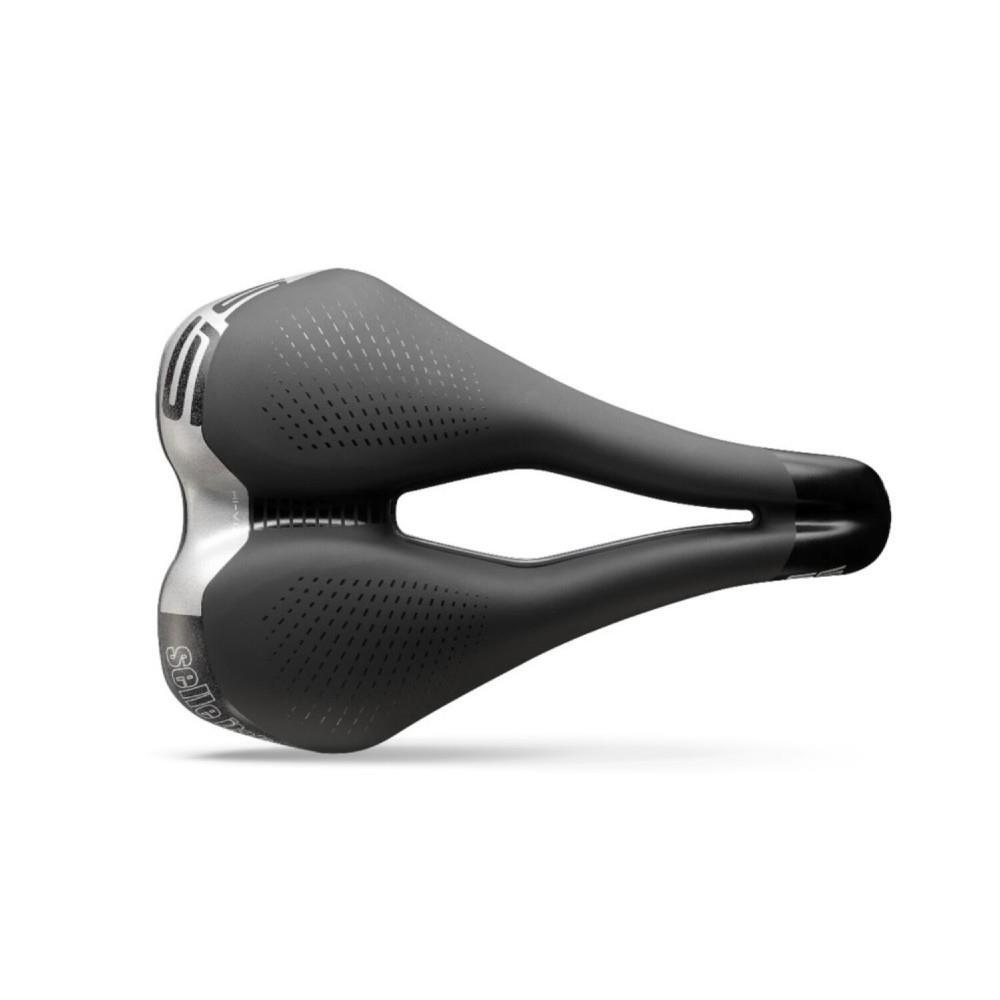 Siodło SELLE ITALIA MAX S 5 SUPERFLOW L (id match - L3) Fec Alloy 7, soft-tek, żelowe czarne (NEW)