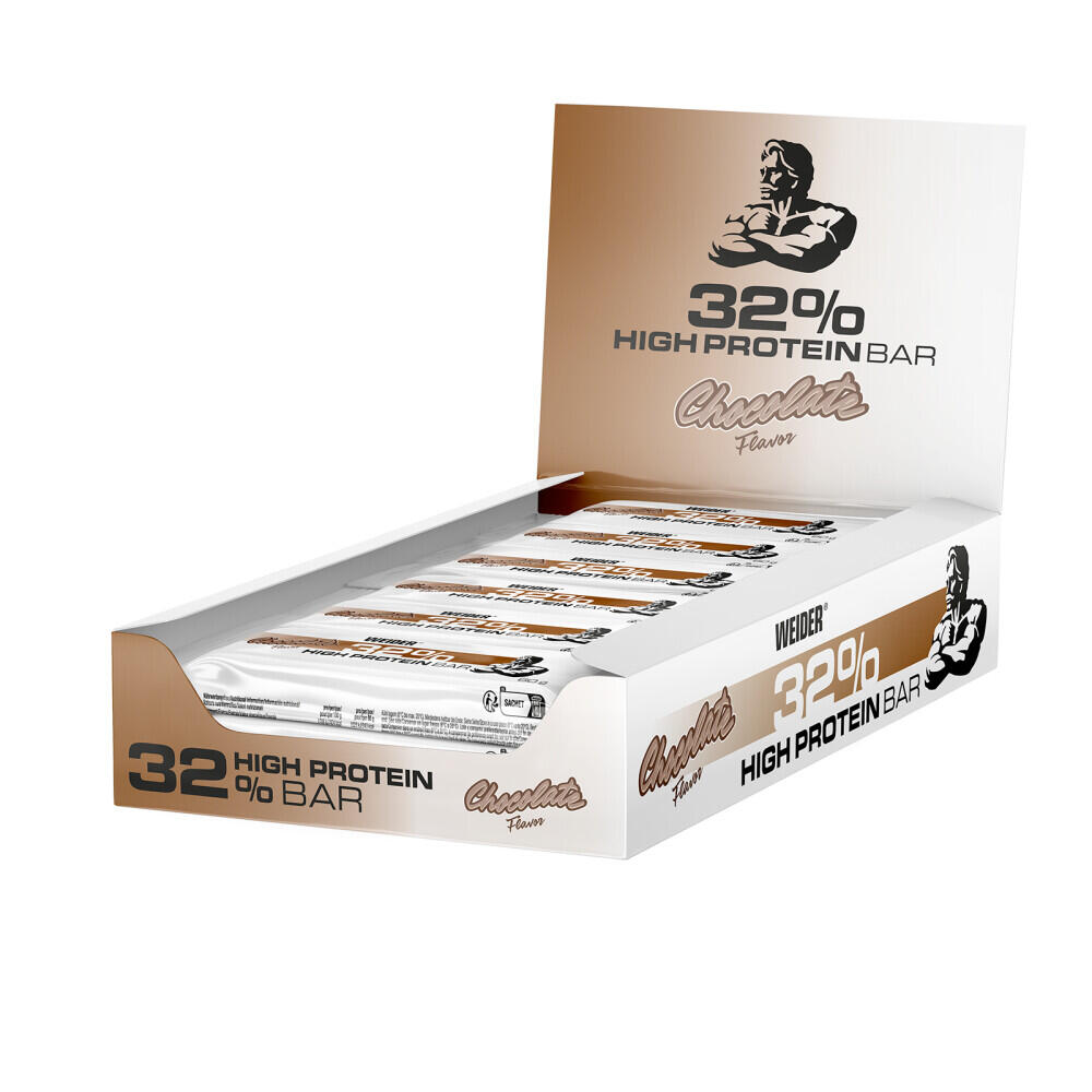 Weider - 32% High Protein Bar, Baton Proteinowy, Chocolate, 12 Batonów x 60g