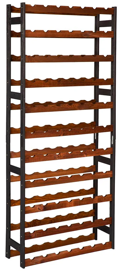 Drewniany regał na wino czarny + brąz B6-T34