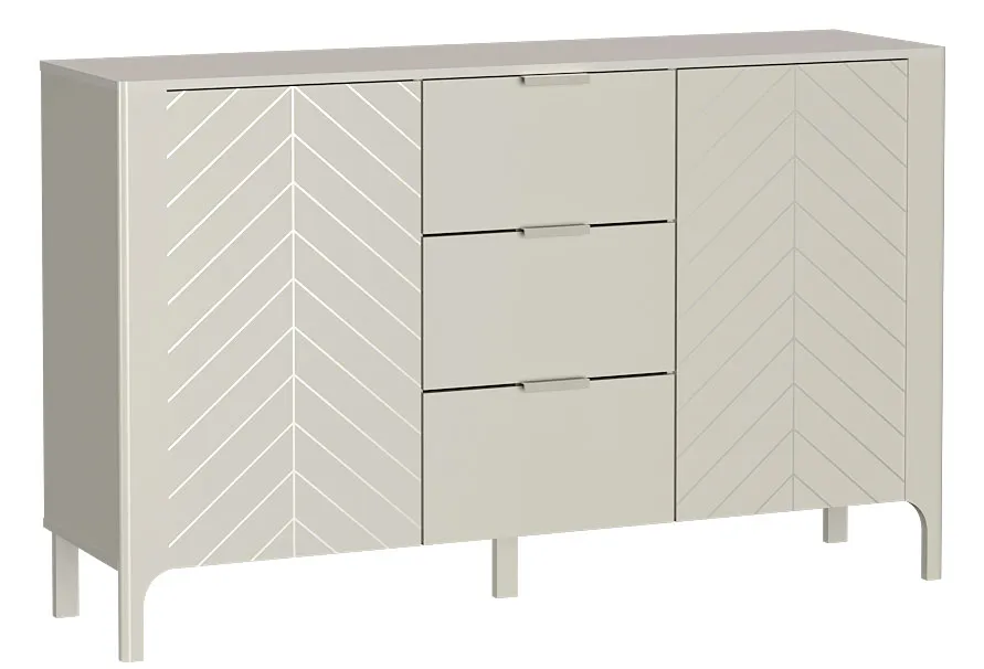 Elegancka komoda w jodełkę w kolorze kaszmir- Sageri 3X