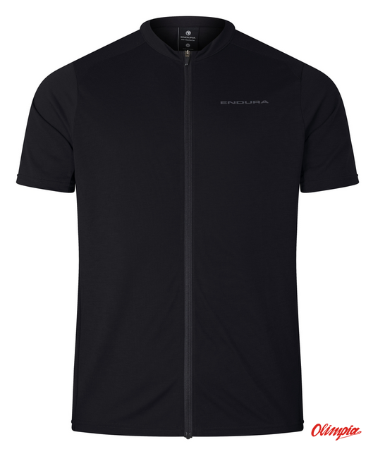 Koszulka rowerowa Endura Loop S/S Zipped Jersey Black