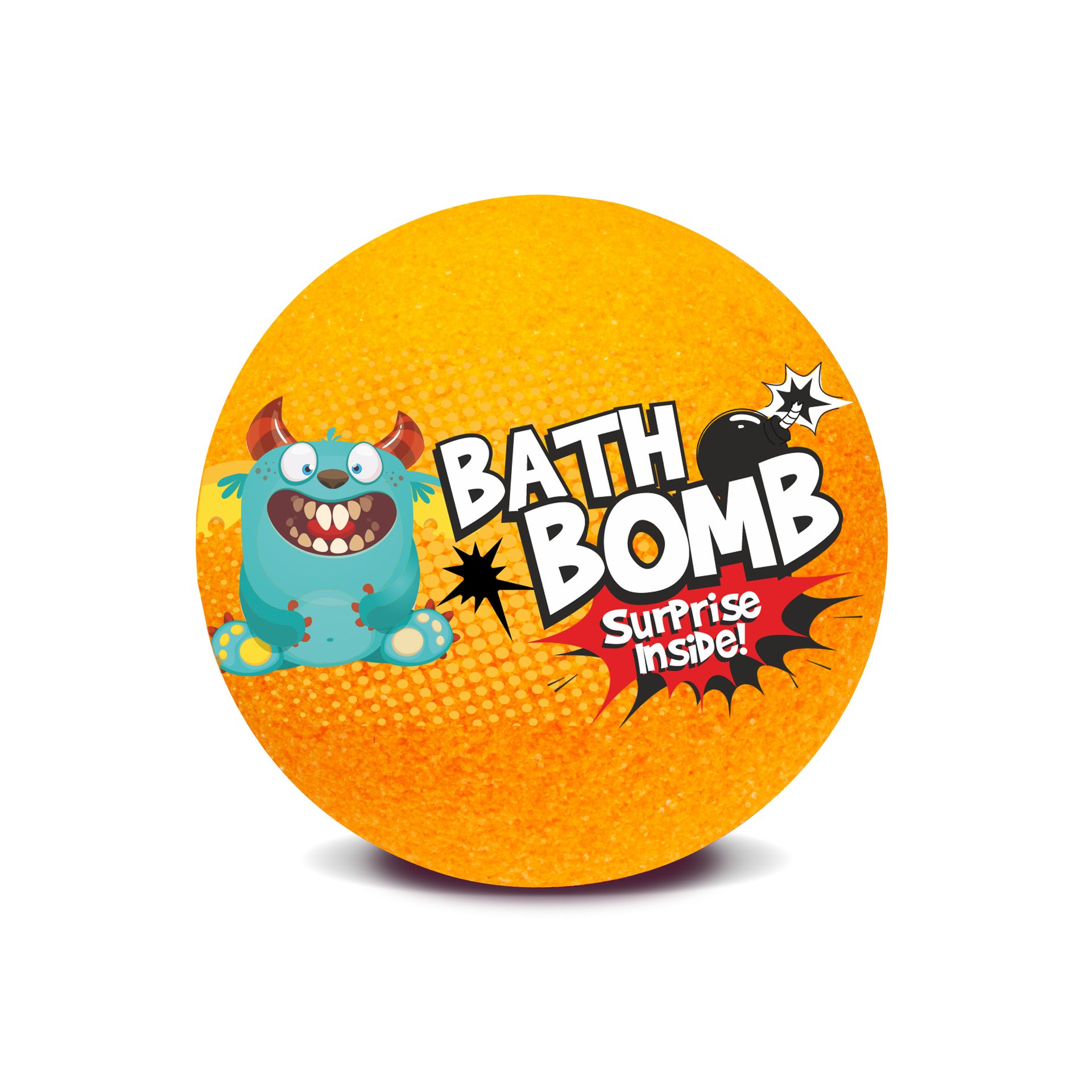 LaQ Bath Bomb, kula kąpielowa dla dzieci z niespodzianką, pomarańczowa, 120g