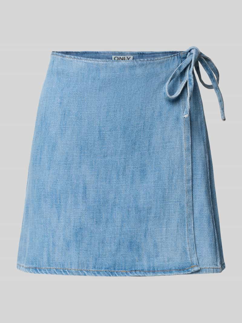 Wąska spódnica kopertowa z bawełnianego denimu model ‘NOELLE’