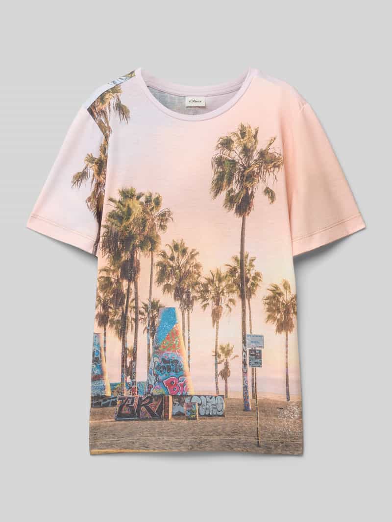 T-shirt o kroju regular fit z dodatkiem bawełny