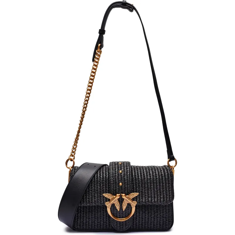Pinko Torebka na ramię LOVE ONE MINI SLOUCHY z dodatkiem skóry