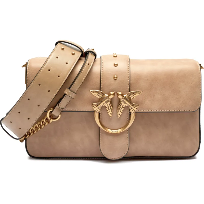Pinko Skórzana torebka na ramię LOVE ONE CLASSIC SLOUCHY