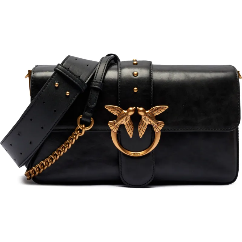 Pinko Skórzana torebka na ramię LOVE ONE CLASSIC SLOUCHY