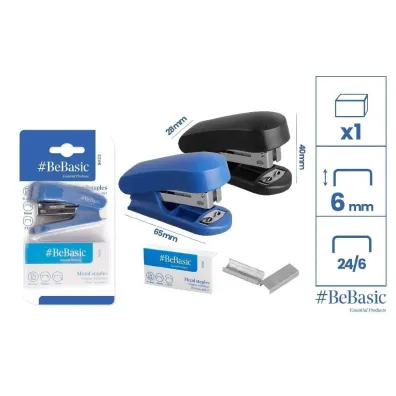 BeBasic Zszywacz mini + zszywki 24/6 MIX