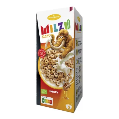 Milzu! Płatki żytnio-owsiane kółka miodowe 150 g Bio