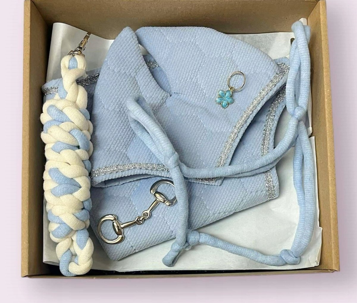 BŁĘKITNY BOX Z AKCESORIAMI DLA HOBBY HORSE A3