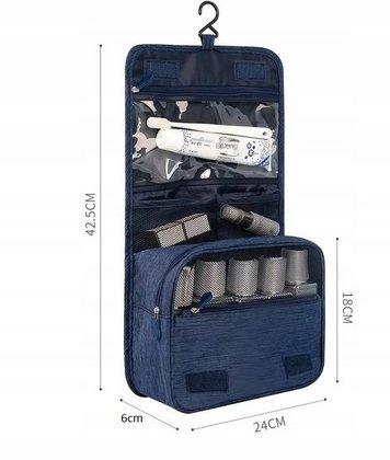 Kosmetyczka Turystyczna KOPIER 23x41 Niebieska Pojemna